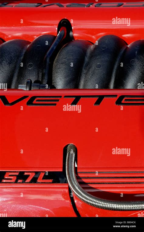 chevrolet corvette engine stock photo alamy