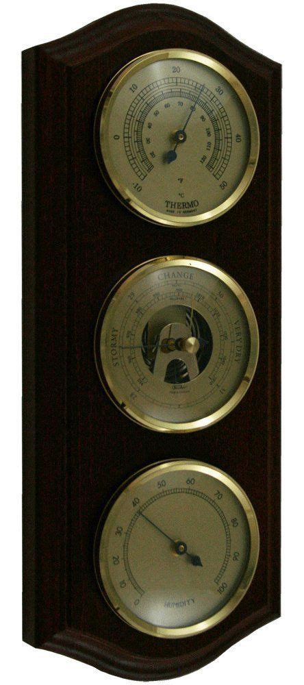 Ambient Weather Fischer 9175 22 Instruments Solid Mahogany And Brass Thermometer Hygrometer