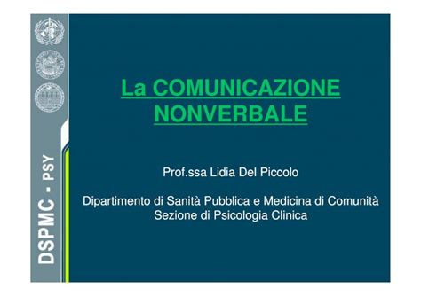 PDF La COMUNICAZIONE NONVERBALE Dsu Univr It La Comunicazione