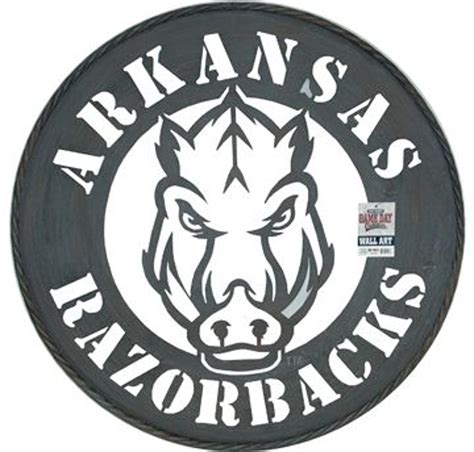 Arkansas Razorbacks 24 Inch Front Facing Hog Metal Wall Art Silver