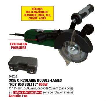 Scie circulaire double lame multi matériaux 115 mm RONDY