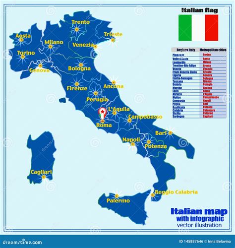 W Ochy Mapa Z W Oskimi Regionami I Infographic Ilustracja Wektor