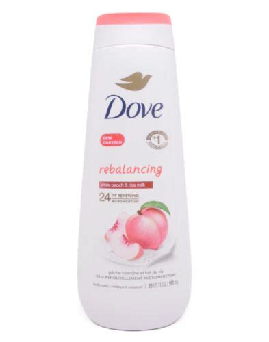 Dove Rebalancing 24hr Renewing Body Wash White Peach And Rice Milk 20