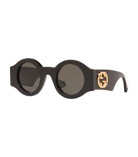 Gucci Black Round Logo Sunglasses Harrods Uk