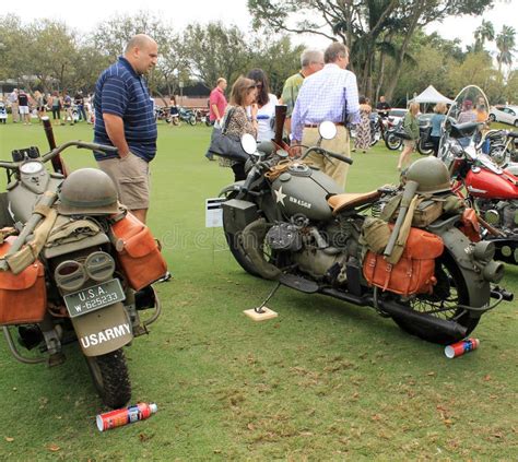 Two Vintage American Military Motorcycles Editorial Photography - Image ...