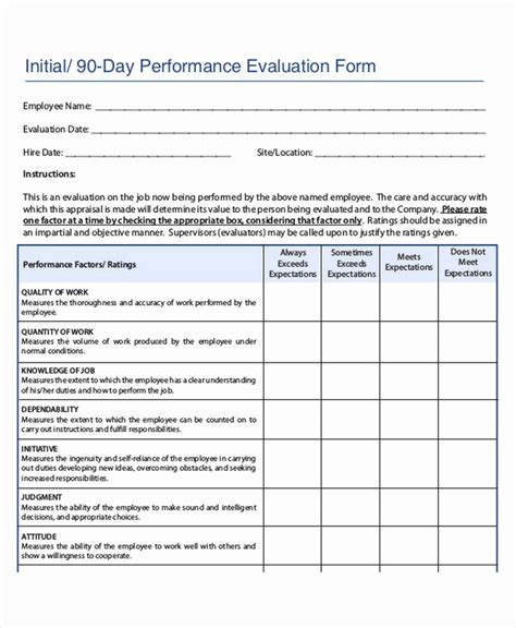 Employee 30 Day Review Sample