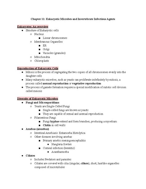 Chapter 11 Eukaryotic Microbes And Invertebrate Infectious Agents