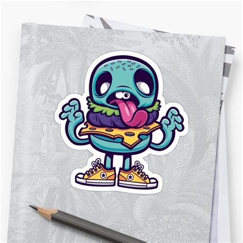 Zombie Burger Sticker By Cronobreaker Redbubble