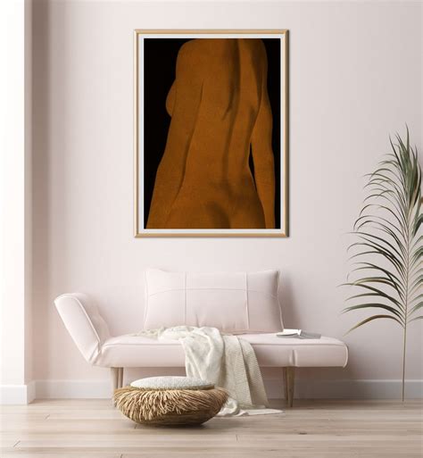 Female Nude Drawing Woman Back Printable Drawing Body Etsy