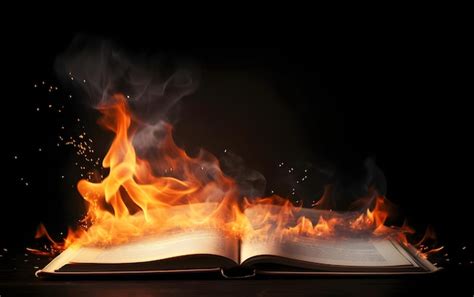 Premium Ai Image A Book Is Burning On Fire With Flames And The Word