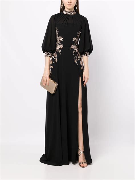 Saiid Kobeisy Sequin Embellishment Long Dress Black Farfetch