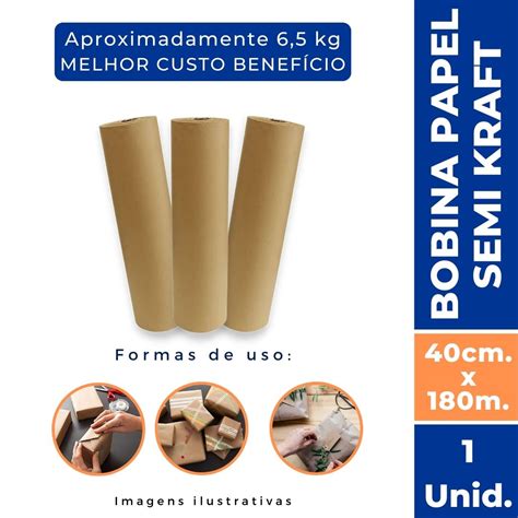 Bobina De Papel Semi Kraft 40cm Tamarozzi Embalagens