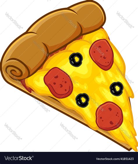 Cartoon slice of pepperoni pizza Royalty Free Vector Image