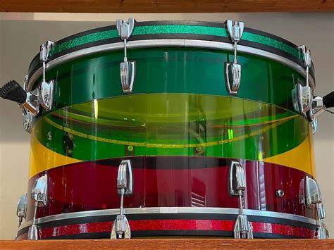 2021 Rci Island Sunset Vistalite Acrylic Drum Set 14x26 141618