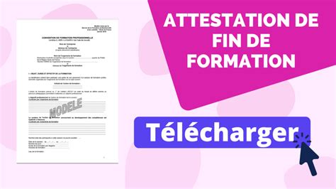 Modèle dattestation de fin de formation Qualiopi Mon OF