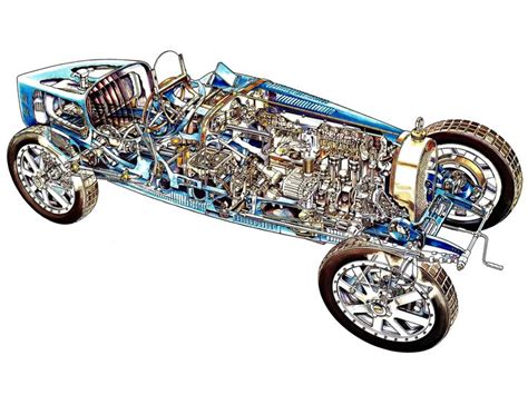 HD Wallpaper 1924 Bugatti Cutaway Engine Engines Interior Race