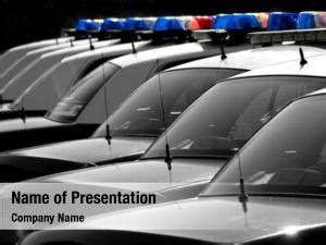 Police car on a city PowerPoint Template - Police car on a city ...