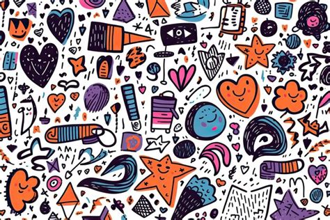 Premium Ai Image A Background With Whimsical And Quirky Doodles