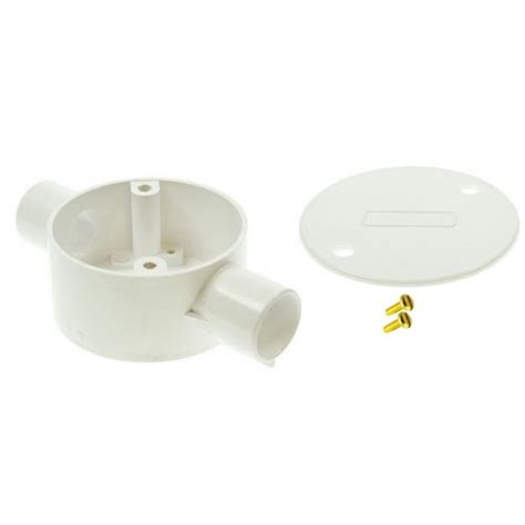 Univolt White Through Conduit Junction Box 20mm Including Lid And Screws