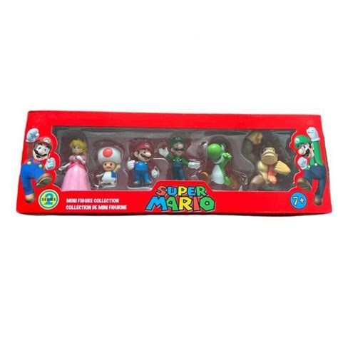 Coffret 6 Figurines Super Mario Mariobros Séries 2 Multicouleur