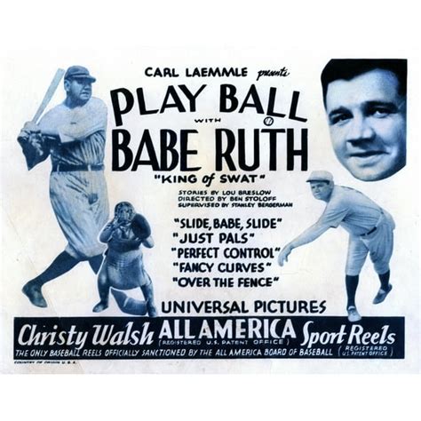 Play Ball With Babe Ruth Babe Ruth 1920 Movie Poster Masterprint (28 x ...