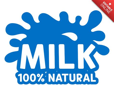 Natural Milk Logo Design Template Free Design Template