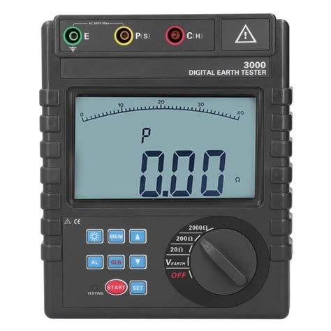 Testeur de terre Testeur de Résistance à la Terre Numérique avec écran