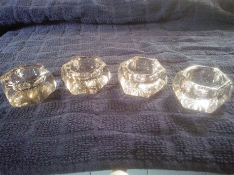 Vintage Set Of Four Salt Cellars Glass Salt Cellars Salts Etsy