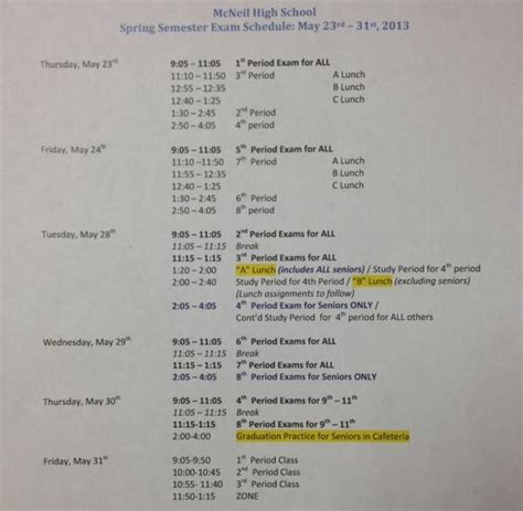 Finals Schedule Causes Some Confusion – The Trailblazer