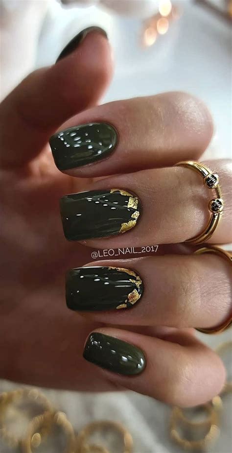 Top 10+ must-try dark green and gold nails designs for 2024 that you can't miss