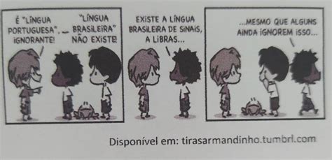 No primeiro quadrinho há a apenas um verbo b apenas dois verbos c