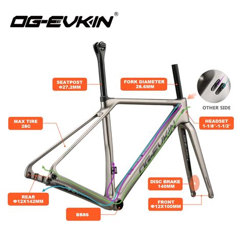 OG EVKIN CF 025 Carbon Road Frame Disc Brake BB86 Bicycle Frame Carbon