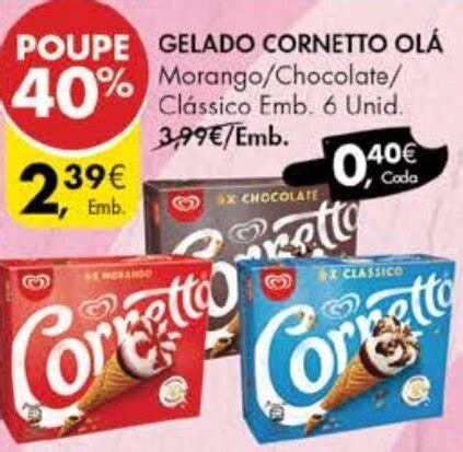 Promoção Gelado Corneto Olá 6Unid em Pingo Doce