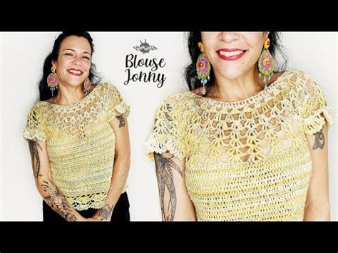 Comment faire la blouse Jonny au crochet top down rond point ajouré