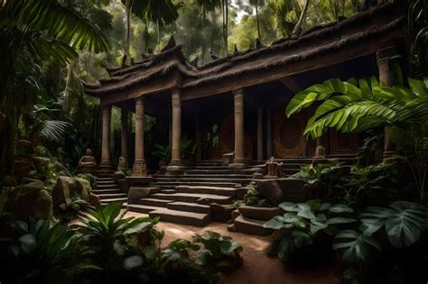 Um Templo Na Selva Foto Premium