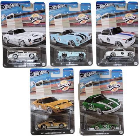 Hot Wheels 2024 Vintage Racing Club Set, Classic BMW & PORSCHE Diecast ...