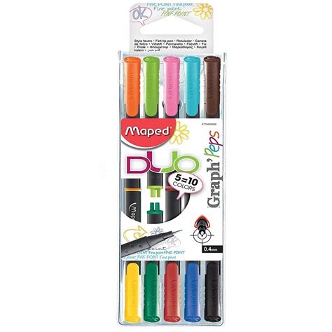 Pochette De Stylos Feutres Pointe Fine Maped Graph Peps Duo Mm