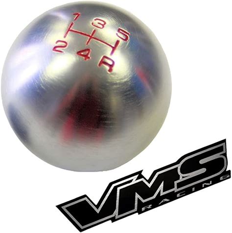 Vms Racing 10x15mm Thread 5 Speed Shift Knob In Gunmetal Grey Gray Silver Round