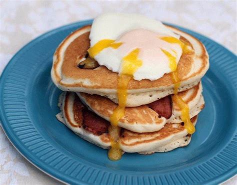 Syrup N' Fried Egg Bacon Pancakes. - The Kitchen Magpie