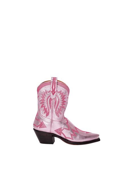 Maggie Metallic Light Pink Luxury Fashion Womens Cowboy Boots Miron Crosby