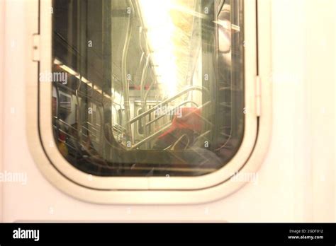 Subway train car window Stock Photo - Alamy