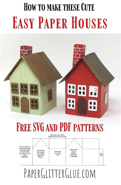 Easy Paper Houses Free Printable Pattern Paper House Diy Paper