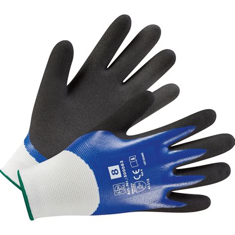 Gartenhandschuh Nitril Vollbeschichtung Blau Schwarz Gr E Kaufen Bei Obi