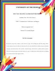 Madoora Educ Written Assignment Unit Pdf University Of The