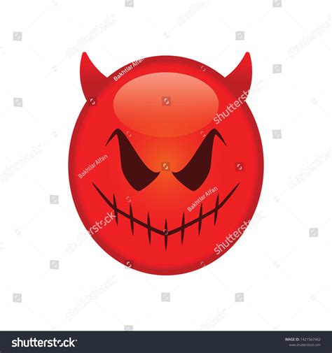 Smiling Devil Emoticon Grinning Demon Emoji Stock Vector (Royalty Free ...