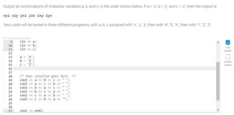 Solved Output All Combinations Of Character Variables A B Chegg