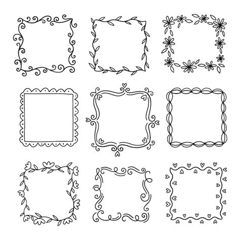 Premium Vector Hand Drawn Ornamental Frame Pack