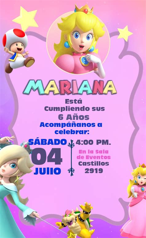 Invitaci N Digital Princesa Peach Gratis Invitaci N Interactiva