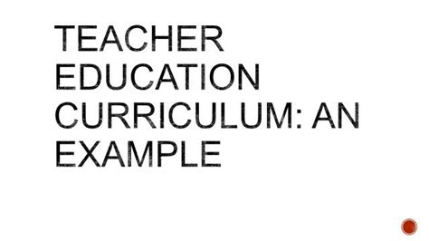 teacher education curriculum