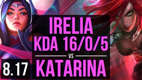 Irelia Vs Katarina Mid Kda 1605 Legendary Na Challenger V8